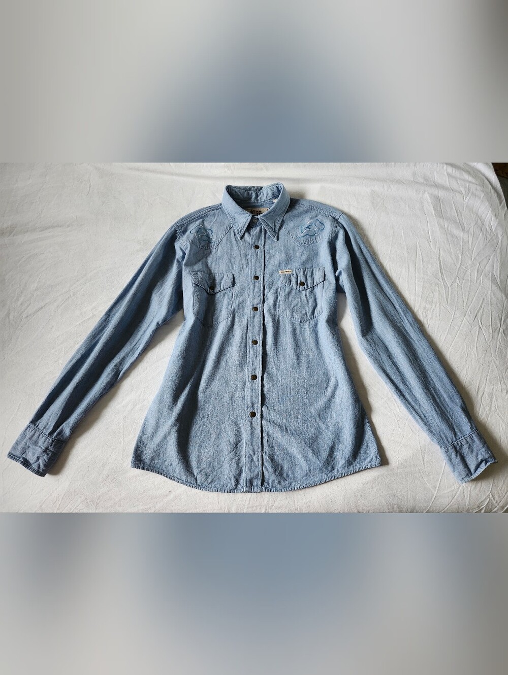 Vintage Western Shirt With Dragon Embroidery